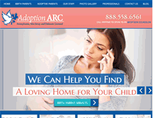 Tablet Screenshot of adoptionarc.com